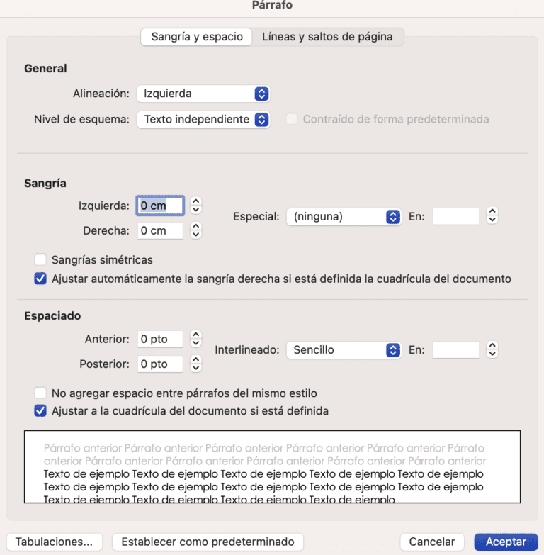 Ver opciones de formato celda